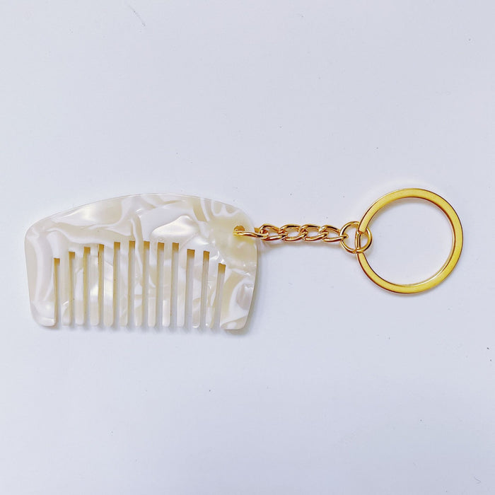 Wholesale acetate sheet mini comb keychain cute MOQ≥2 JDC-KC-XingYi001