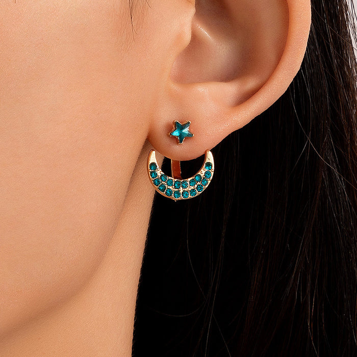 Wholesale Earrings Alloy Black Diamond Meniscus MQO≥2 JDC-ES-lingg018