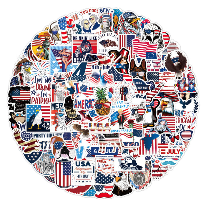 Wholesale 4th of July 100 Independence Day Waterproof Self-Adhesive Graffiti Stickers JDC-ST-MMG001
