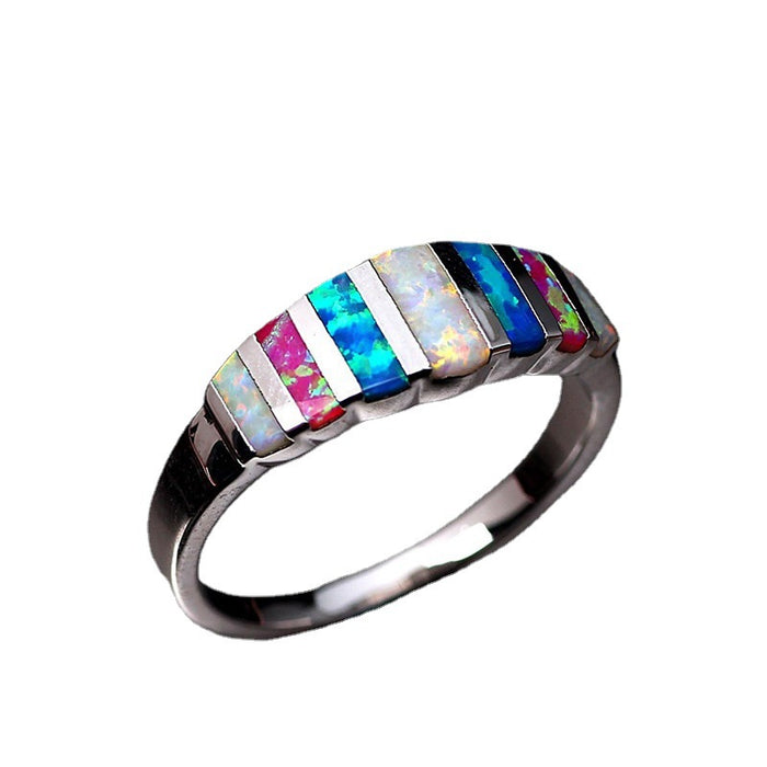 Wholesale Colored Opal Alloy Rings JDC-RS-ChenR033