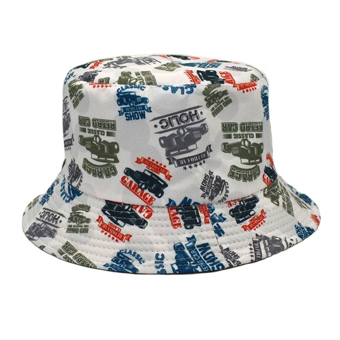 Wholesale Hat Cotton Smiley Print Double Sided Summer Sun Cap MOQ≥2 JDC-FH-ShunMa015