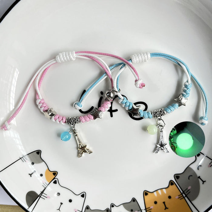 Wholesale 2 pieces of girlfriends couple bracelets luminous luminous bracelets JDC-BT-YQS005