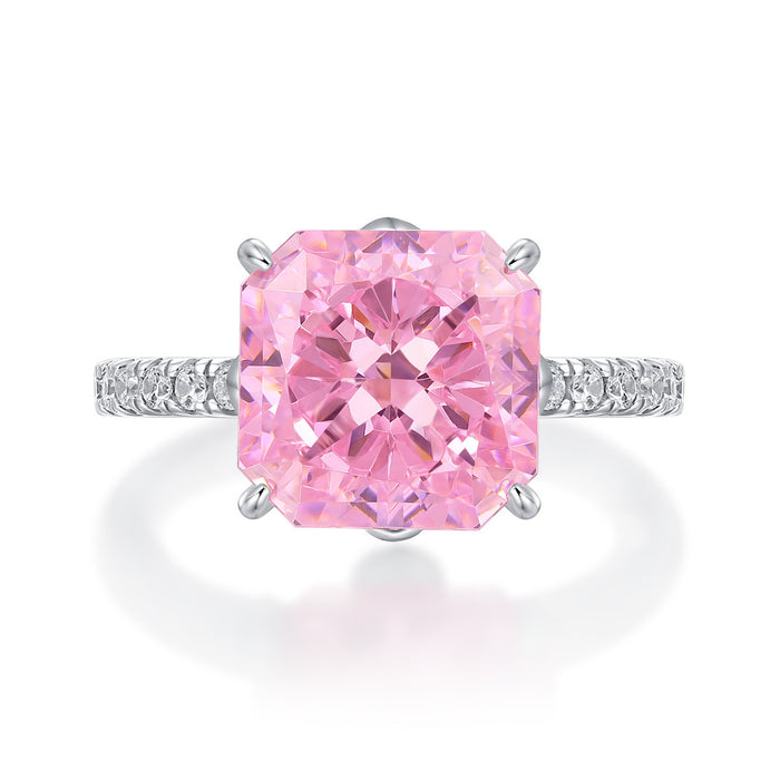 Anillo al por mayor STERLING Silver Pink Pink High Carbon Stone Ice Flower Cut JDC-RS-PremlJ001