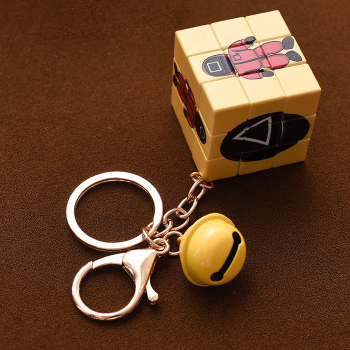 Wholesale Keychains For Backpacks Cute Rubik's Cube Keychain Pendant Cartoon Car Key Ornament MOQ≥2 JDC-KC-WChi001