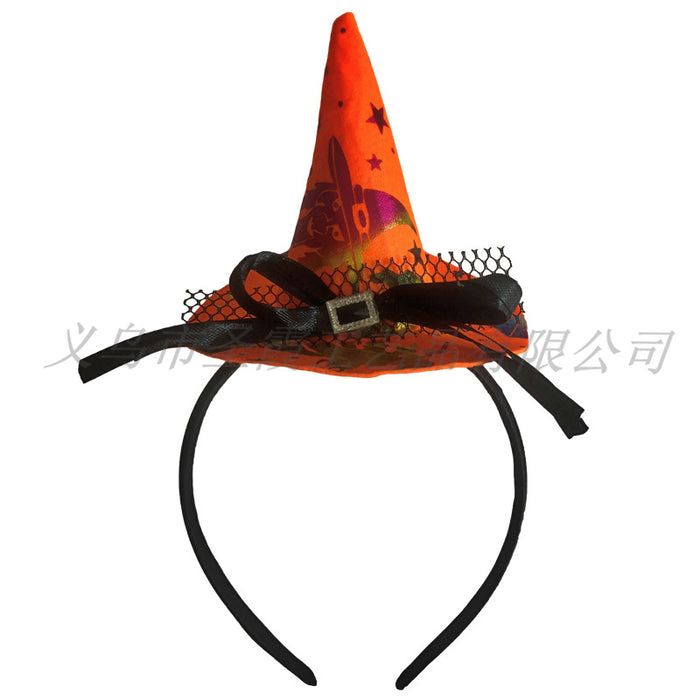 Diecoraciones de sombrero de bruja de la cabeza de la cabeza de la cabeza de la cabeza de la cabeza de Halloween al por mayor de Halloween Accesorios para el cabello de la bruja MOQ≥2 JDC-HD-SHENGX002