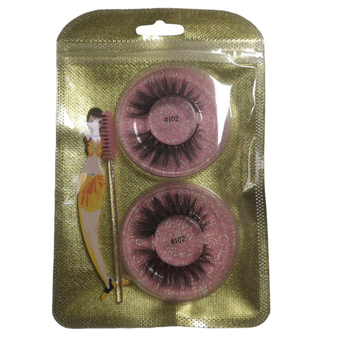 Wholesale 3d False Eyelashes Natural Thickness 2 Pairs Combination Makeup Tools JDC-EY-LanJL012