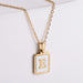Jewelry WholesaleWholesale Gold Plated Stainless Steel White Shell Letter Necklace JDC-NE-Aimi020 Necklaces 爱米 %variant_option1% %variant_option2% %variant_option3%  Factory Price JoyasDeChina Joyas De China