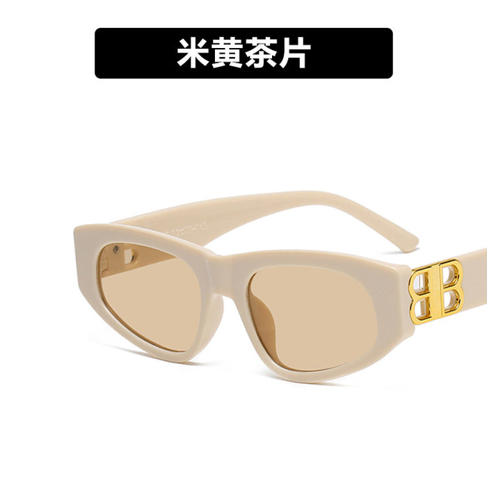 Wholesale sunglasses resin double B letter triangle cat eye （F）JDC-SG-BKL005