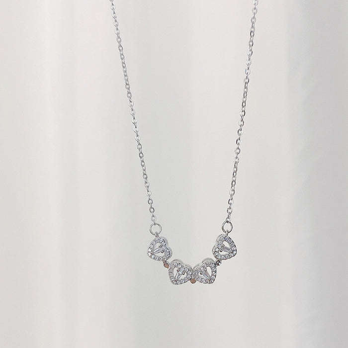 Wholesale Necklace Titanium Steel Heart Shape Clover Clavicle Chain JDC-NE-YouZ002
