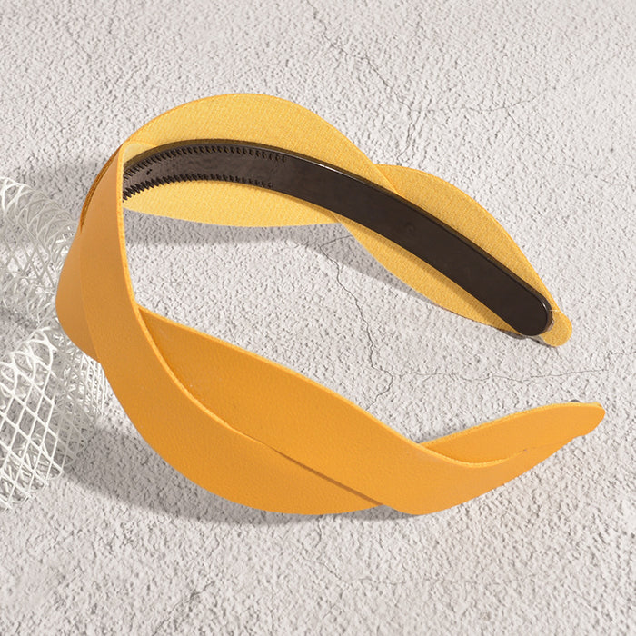 Wholesale leather cross headband with teeth non-slip MOQ≥2 JDC-HD-PuZuan006