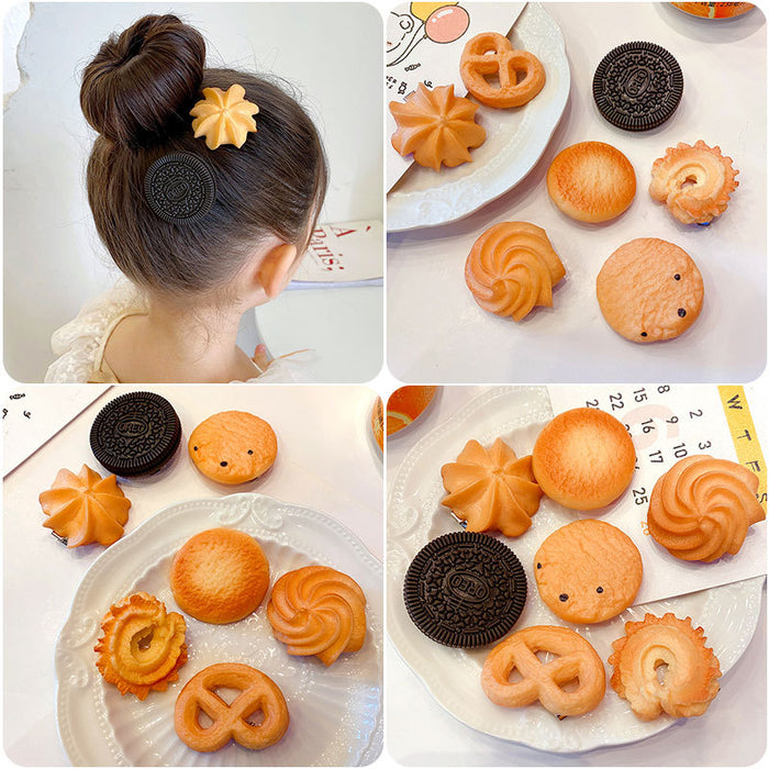 Wholesale Hair Clips Metal Resin Cookie Simulation JDC-HC-WangFeng009