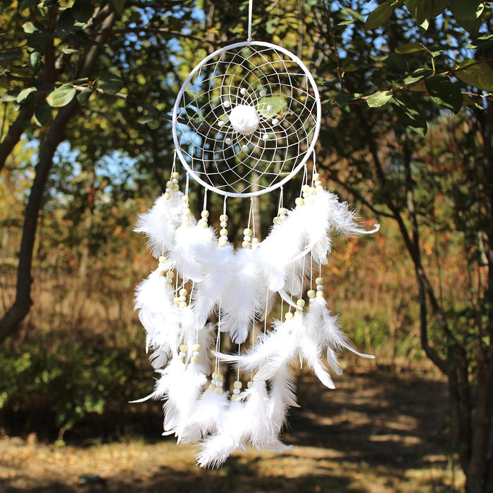 Wholesale Dream Catcher Feather White Boho Wedding Decoration Pendant JDC-DC-CYue006
