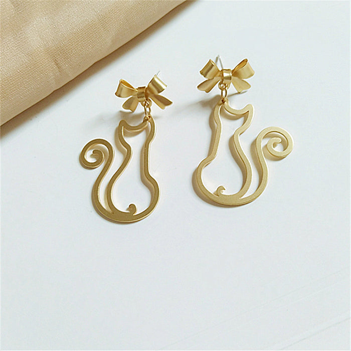 Wholesale Earrings Alloy Cartoon Cat Bow JDC-ES-aimei005