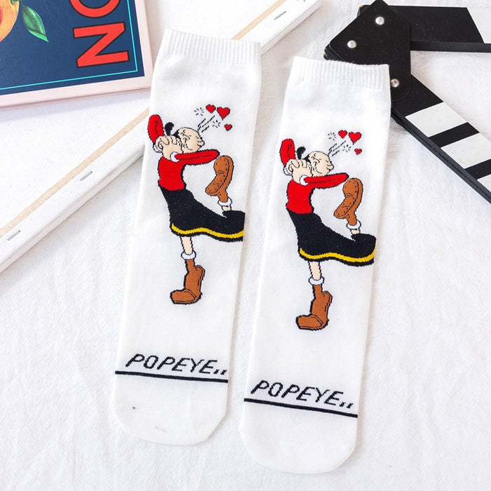 Wholesale cartoon couple tide socks Korean trend spinach popeye socks MOQ≥5 JDC-SK-ZQB010