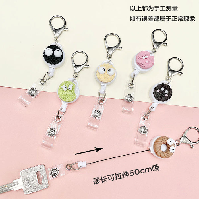 Wholesale Keychains Plastic Silicone Cute Cartoon Retractable Pull Buckle Round Cable Puller (M) MOQ≥2 JDC-KC-DKWH006