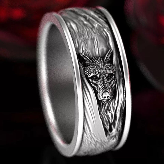 Wholesale Rings Alloy Animal Wolf MOQ≥2 JDC-RS-QingC002