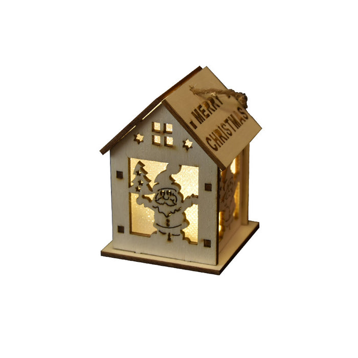 Wholesale Christmas Decoration Glowing Log Cabin Snow House Ornament MOQ≥2 JDC-DCN-MeiS001