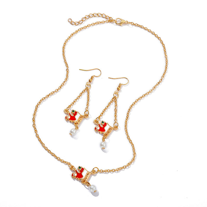 Wholesale Necklaces Alloy Christmas Collection Necklace Earrings Set MOQ≥2set JDC-NE-KaiWei010