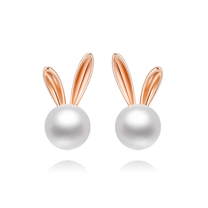 Wholesale Earrings Alloy Cute Rabbit Diamond JDC-ES-YiCe002