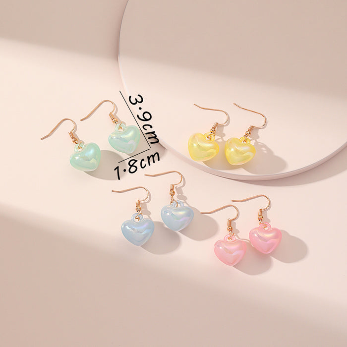Wholesale Earrings Resin Candy Color Love Hearts JDC-ES-GuTe007