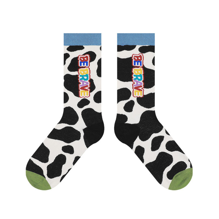 Wholesale Socks Cotton Cows Spotted Cartoon Cute MOQ≥3 JDC-SK-XunaH001