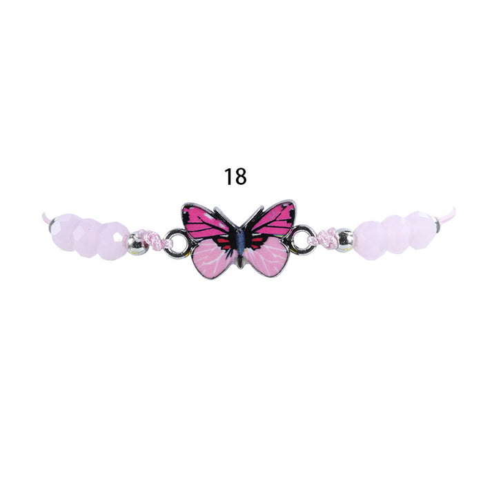 Brazalete de mariposa colorida con cuentas de cristal al por mayor jdc-bt-yiye025