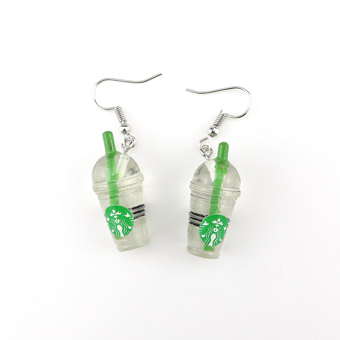 Wholesale Earrings Plastic Mini Straw Cup  MOQ≥2 JDC-ES-niqing001