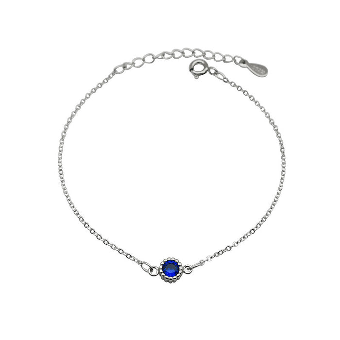 Braceletas al por mayor Pulsera de diamante azul plateado JDC-BT-Delon009