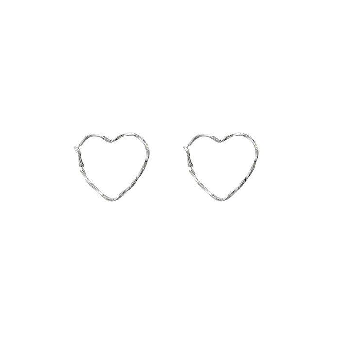 Jewelry WholesaleWholesale s925 Silver Needle Heart Alloy Big Earrings JDC-ES-HanK018 Earrings 韩蔻 %variant_option1% %variant_option2% %variant_option3%  Factory Price JoyasDeChina Joyas De China