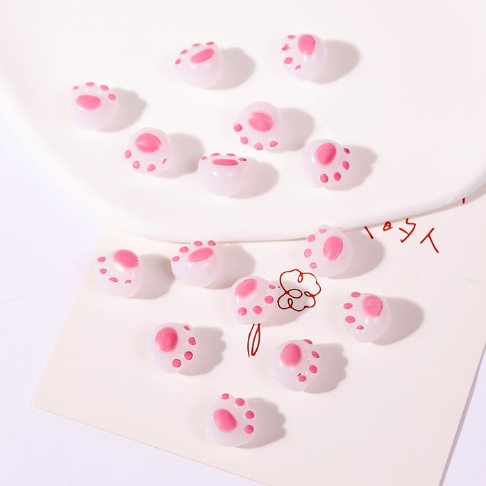 Wholesale 10pcs plastic cartoon cute cat claw diy handmade beads JDC-BDS-ZiYuan001