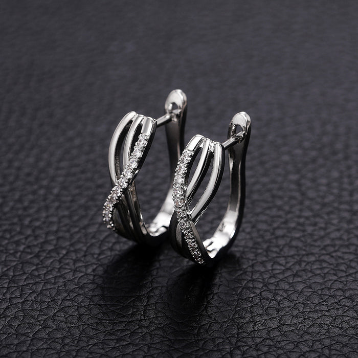 Wholesale Earrings Copper Zircon MOQ≥2 JDC-PREMCAOS-ES-022