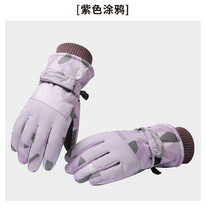 Wholesale Gloves Polyester Waterproof Warm Outdoor Ski Printing Touch Screen JDC-GS-XiJL002