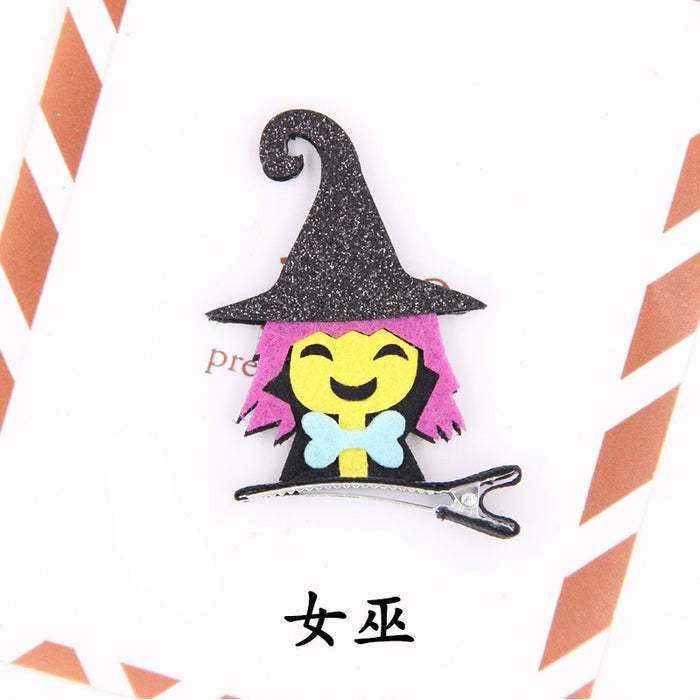 Wholesale Hair Clips Felt Metal Halloween Spooky Castle Bat MOQ≥2 JDC-HC-YiQ001