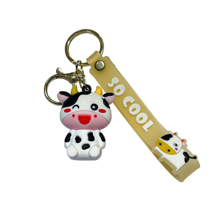 Keychains al por mayor PVC Hardware Cows lindo dibujos animados (M) MOQ≥2 JDC-KC-ANG039