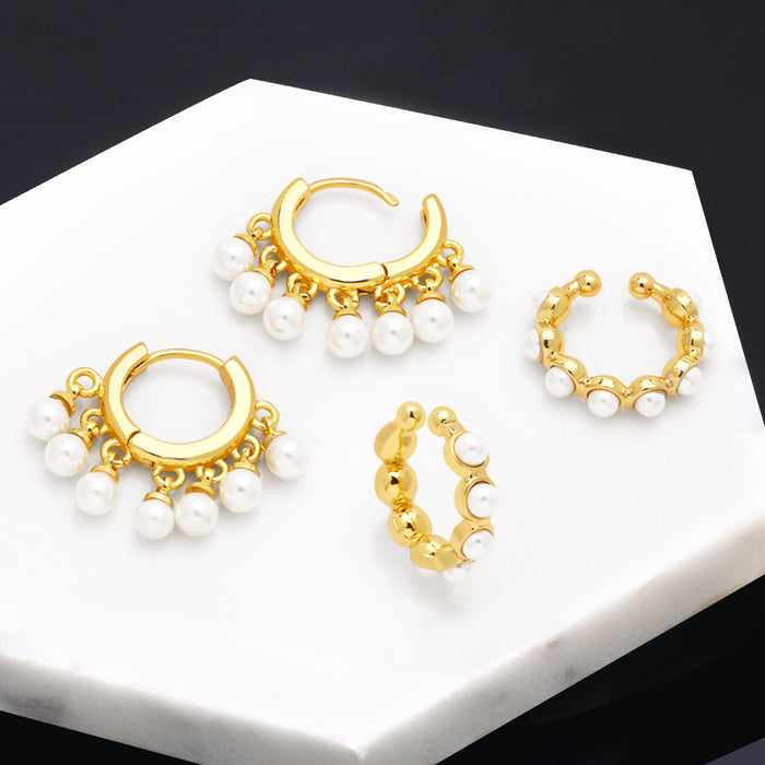 Wholesale Earrings Pearl Fringe Pendant JDC-ES-PREMAS003