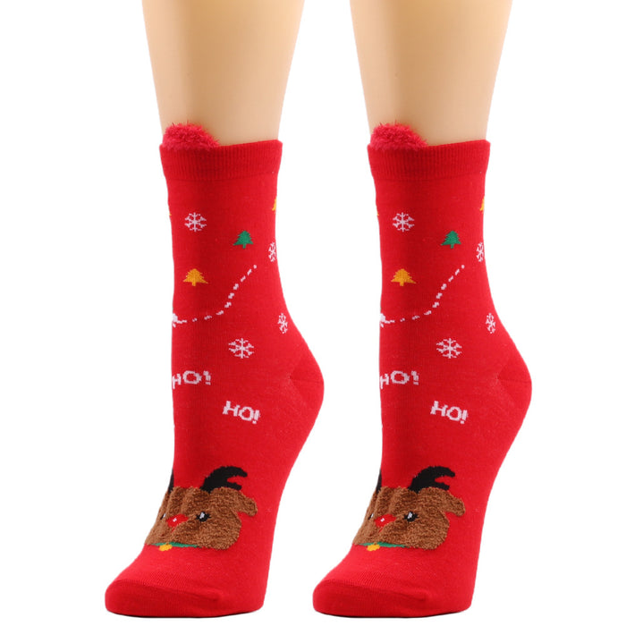 Calcetines al por mayor Polyester Christmas Santa Claus Elk Moq≥3 JDC-SK-XQ019