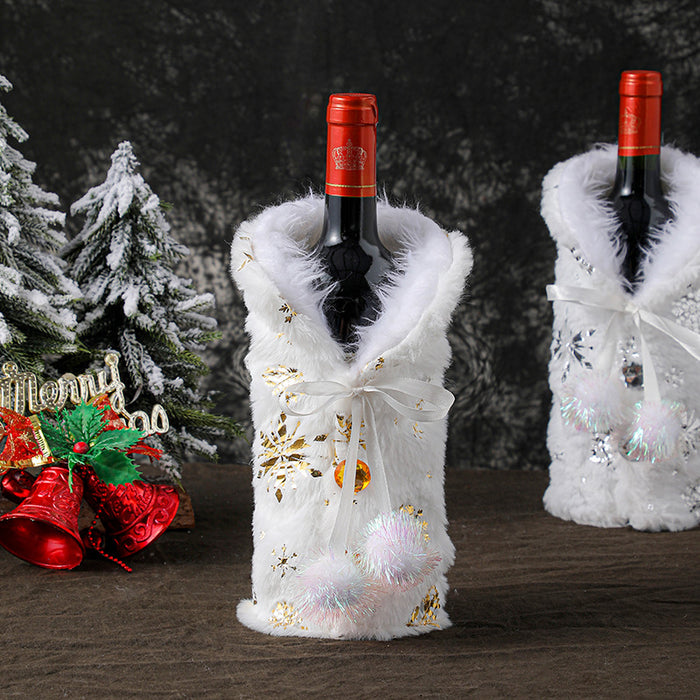 Decoración al por mayor Decoración navideña Botella de vino Vestido de champán Bolsa de vino tinto JDC-DCN-Gangl005