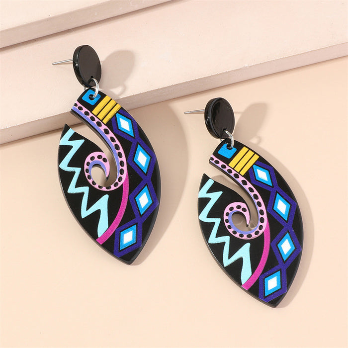 Wholesale acrylic boho earrings MOQ≥2 JDC-ES-ganl029