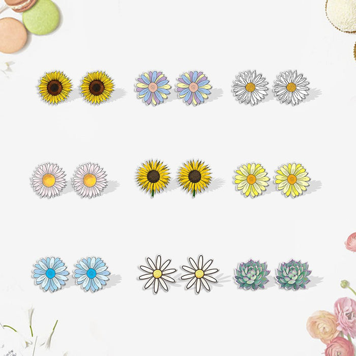 Wholesale Earring Resin Cute Flower Earring MOQ≥2 JDC-ES-XiangL027
