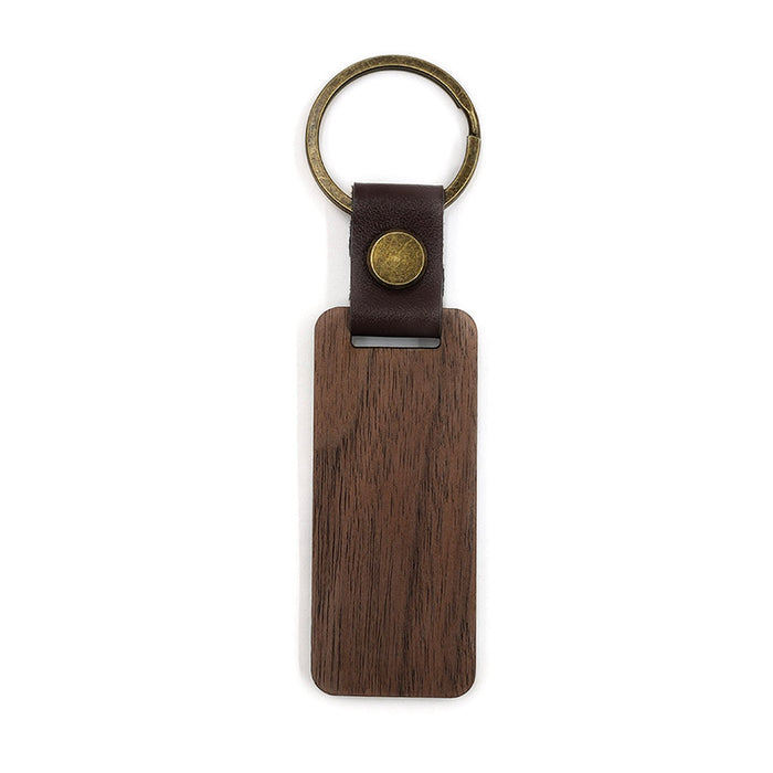 Keychains a granel al por mayor etiqueta de cuero de madera DIY MOQ≥2 JDC-KC-SHIZ004