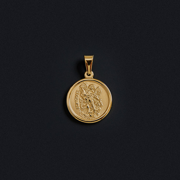 Wholesale Portrait Coin Cross Vintage Titanium Steel Plated 18K Gold Pendant MOQ≥2 JDC-PT-QianJ002