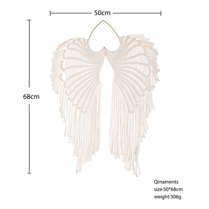 Wholesale Pure Cotton Hand Woven Angel Wings Woven Pendant MOQ≥2 JDC-DC-RXin005