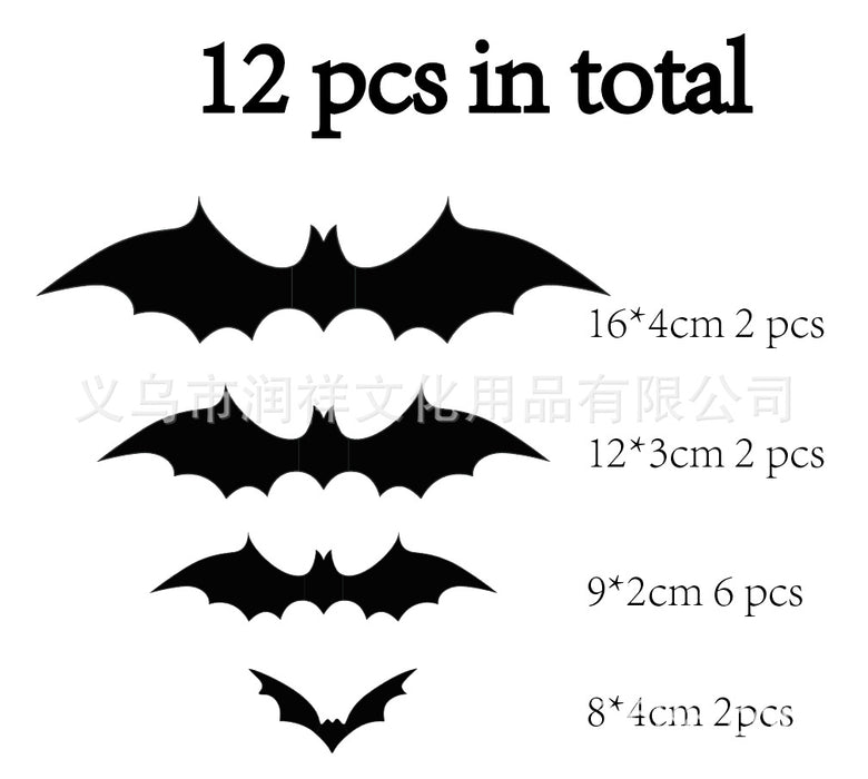 Decoración de calcomanías de pared de murciélagos de plástico de Halloween al por mayor MOQ≥10 JDC-DCN-AOFOU002