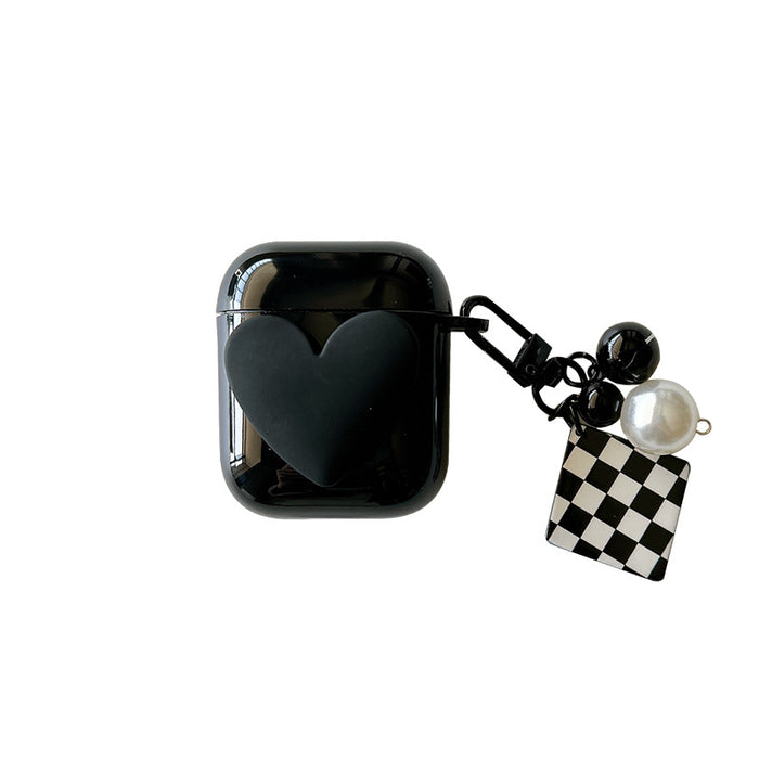 Wholesale Earphone Shell TPU Love Checkerboard Pendant Protective Cover MOQ≥2 JDC-EPC-HXiang006