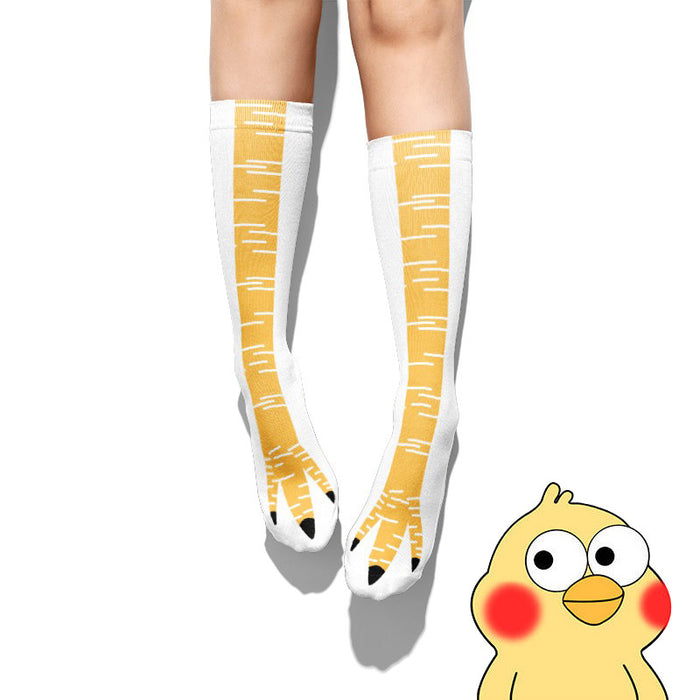 Chaussettes de pieds de poulet en gros drôles 3D Chaussettes d'impression drôles JDC-SK-HWA002