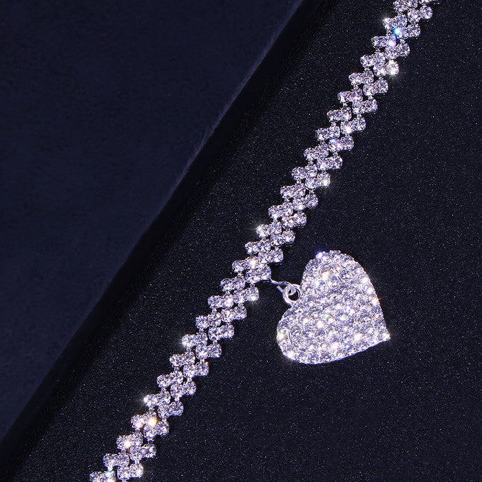 Wholesale Beach Diamond Anklet Rhinestone Love JDC-AS-Xins028