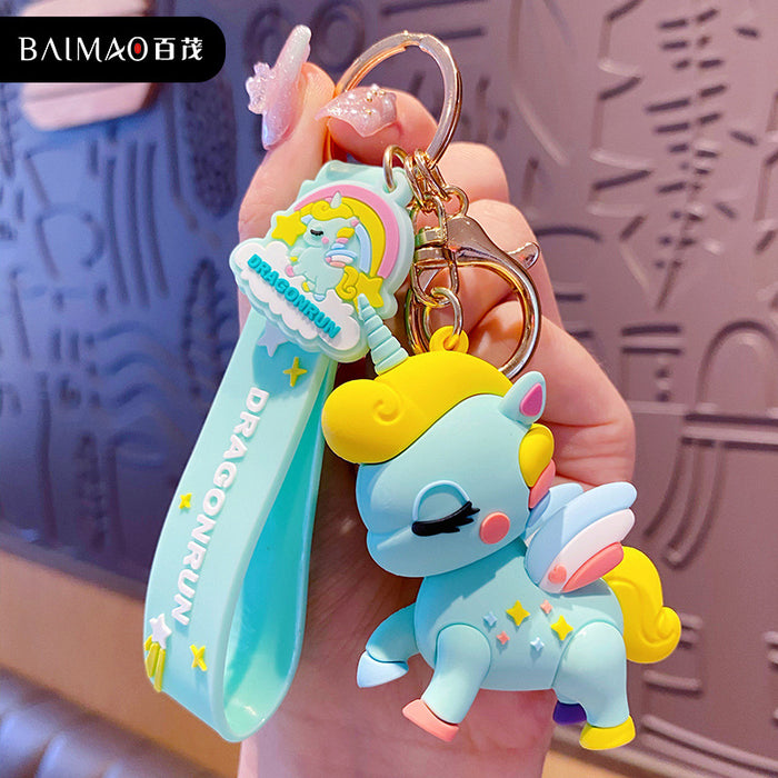 Wholesale cartoon Ma Xiaochi doll keychain cute unicorn keychain ring JDC-KC-BaiM031