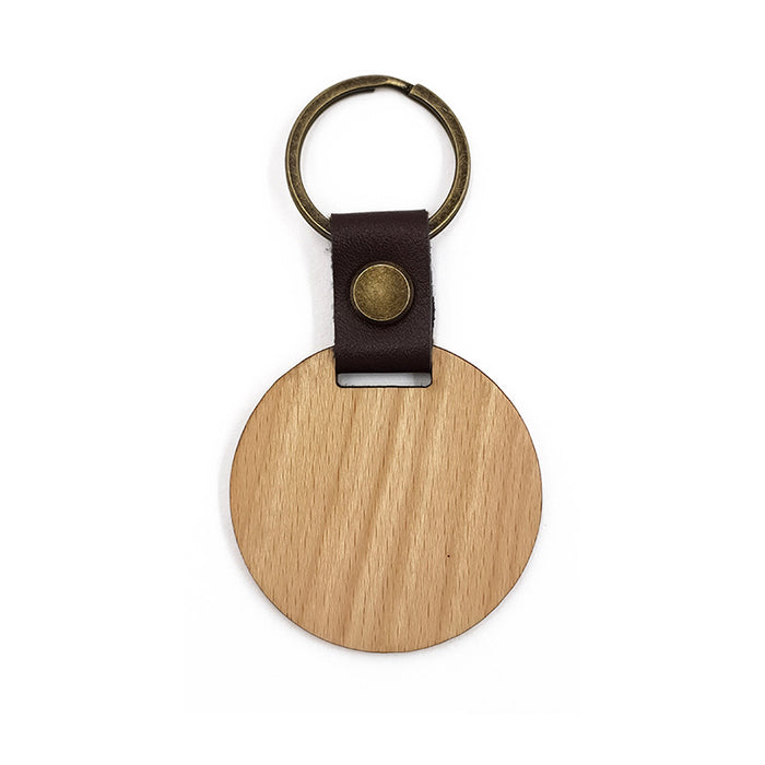 Wholesale Bulk Keychains Wooden Leather Tag DIY Pendant MOQ≥2 JDC-KC-ShiZ004