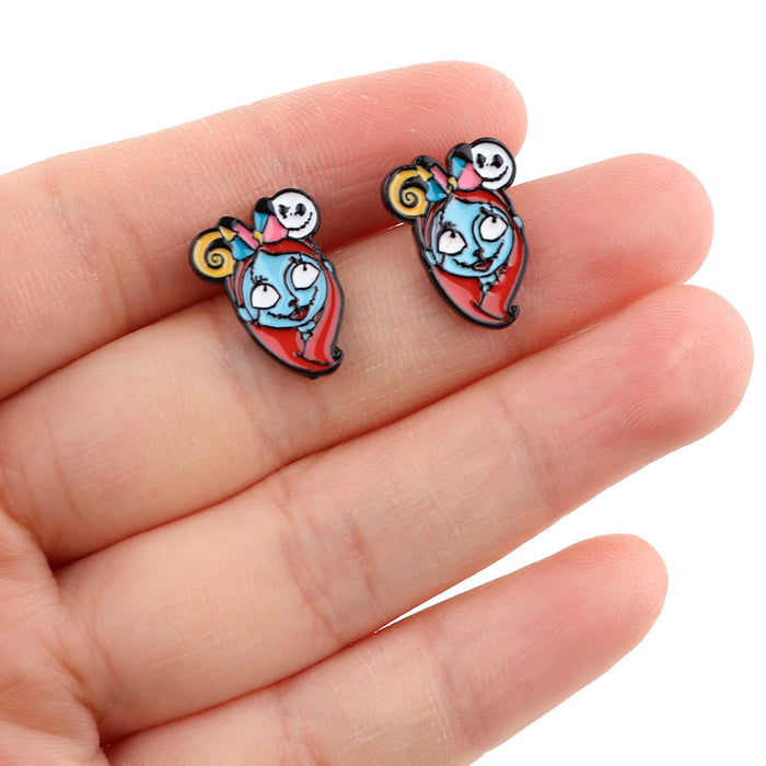 Wholesale Earrings Alloy Cartoon Horror Thriller MOQ≥5 JDC-ES-kubei005
