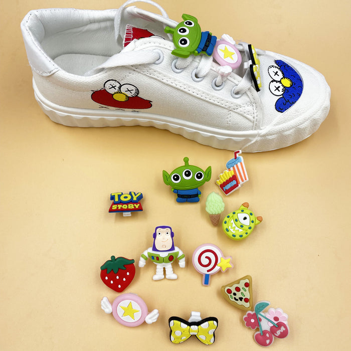 Wholesale Random 12pcs Croc Charms Cartoon PVC Soft DIY Shoe Accessories JDC-CCS-YunX001